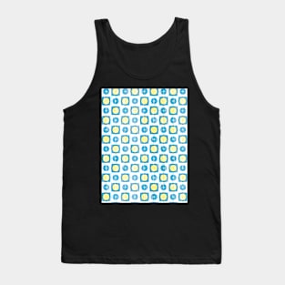 White with lemon yellow and turquoise small shapes Tank Top